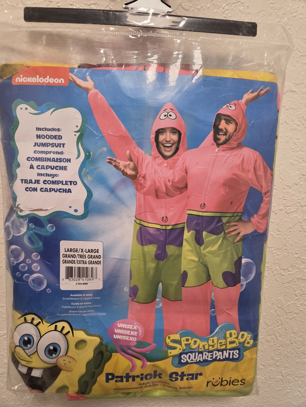 Nickelodeon SpongeBob Patrick  Pink Hooded Jumpsuit Costume